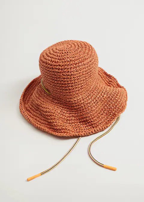 Crochet straw hat